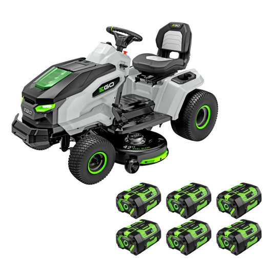 EGO Power+ TR4204 42 inch 56-Volt Lithium-ion Cordless Riding Lawn Tractor with (6) 6Ah Batteries and Charger Included