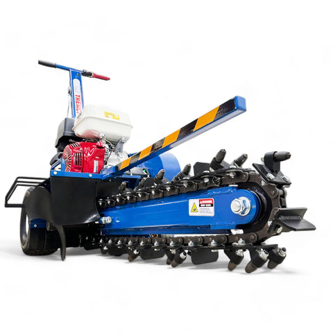 HOCTCR1500 Walk Behind Trencher Compatible with Honda GX390 13 HP EPA Engine + 25 INCH Digging Depth + 27 Tungsten Carbide Blades + 213.25 FT/HR TRENCHING Speed - Assembled in North America